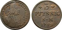Mainz, Erzbistum Cu 3 Pfennig Johann Friedrich Karl Graf von Ostein 1743-1763 -
