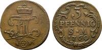 Mainz, Erzbistum Cu 3 Pfennig Johann Friedrich Karl Graf von Ostein 1743-1763 -