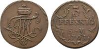 Mainz, Erzbistum Cu 3 Pfennig Johann Friedrich Karl Graf von Ostein 1743-1763 -
