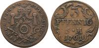 Mainz, Erzbistum Cu 3 Pfennig Johann Friedrich Karl Graf von Ostein 1743-1763 -