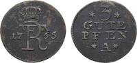 Brandenburg-Preußen 3 Gute Pfennig Friedrich II. 1740-1786 -