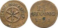 Osnabrück, Stadt Cu 1 1/2 Pfennig -