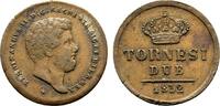 Italien-Neapel und Sizilien Cu 2 Tornesi Ferdinand II. 1830-1859 -