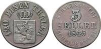 Hessen-Kassel Cu 3 Heller Wilhelm II. und Friedrich Wilhelm 1831-1847 -