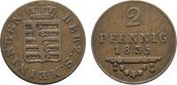 Sachsen-Meiningen Cu 2 Pfennig Bernhard Erich Freund 1803-1866 -