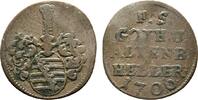Sachsen-Gotha-Altenburg Cu Heller Friedrich II. 1691-1732 -