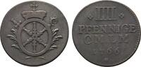 Cu 4 Pfennig 1766 Erfurt Mainz, Erzbistum Emmerich Joseph von Breitbach-Bürresheim 1763-1774 Sehr schön