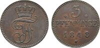 Mecklenburg-Schwerin Cu 3 Pfennig Friedrich Franz II. 1842-1883 -