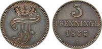 Mecklenburg-Schwerin Cu 3 Pfennig Friedrich Franz II. 1842-1883 -