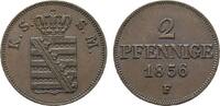 Sachsen-Albertinische Linie Cu 2 Pfennig Johann 1854-1873 -