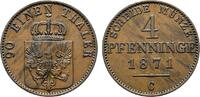 Brandenburg-Preußen Cu 4 Pfennig Wilhelm I. 1861-1888 -