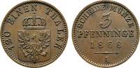 Brandenburg-Preußen Cu 3 Pfennig Wilhelm I. 1861-1888 -