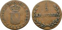 Baden-Durlach Cu 1/2 Kreuzer Ludwig 1818-1830 -
