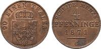 Brandenburg-Preußen Cu 4 Pfennig Wilhelm I. 1861-1888 -