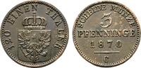 Brandenburg-Preußen Cu 3 Pfennig Wilhelm I. 1861-1888 -
