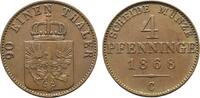 Brandenburg-Preußen Cu 4 Pfennig Wilhelm I. 1861-1888 -
