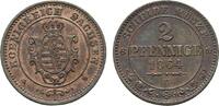 Sachsen-Albertinische Linie Cu 2 Pfennig Johann 1854-1873 -