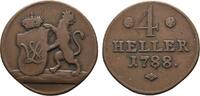 Hessen-Kassel Cu 4 Heller Wilhelm IX. 1785-1803 -