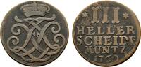 Hessen-Kassel Cu 3 Heller Friedrich II. 1760-1785 -