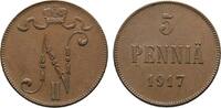 Finnland 5 Penniä Nikolaus II. von Rußland 1894-1917 -