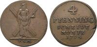 Braunschweig-Calenberg-Hannover Ausbeute Cu 4 Pfennig Georg III. 1760-1820 -