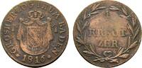 Baden-Durlach Cu 1/2 Kreuzer Carl Ludwig Friedrich 1811-1818 -