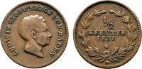 Baden-Durlach Cu 1/2 Kreuzer Ludwig 1818-1830 -