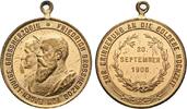 Baden-Durlach Tragbare vergoldete Bronzemedaille Friedrich I. 1852-1907 -