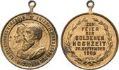 Baden-Durlach Tragbare vergoldete Bronzemedaille Friedrich I. 1852-1907 -