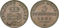 Brandenburg-Preußen Cu 3 Pfennig Wilhelm I. 1861-1888 -