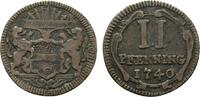 Münster, Bistum Cu 3 Pfennig Clemens August von Bayern 1719-1761 -