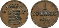Sachsen-Albertinische Linie Cu Pfennig Johann 1854-1873 -