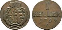 Cu Heller 1799 C Sachsen-Albertinische Linie Friedrich August III. 1763-1806 Sehr schön
