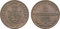 Sachsen-Albertinische Linie Cu 2 Pfennig Johann 1854-1873 -