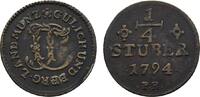 Jülich-Berg Cu 1/4 Stüber Karl Theodor 1742-1799 -