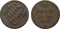 Bayern Cu 2 Pfennig Maximilian III. Joseph 1745-1777 -