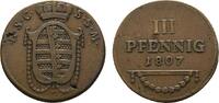 Sachsen-Coburg-Saalfeld Cu 3 Pfennig Ernst 1806-1826 -