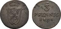 Sachsen-Coburg-Saalfeld 3 Pfennig Franz Friedrich Anton 1800-1806 -