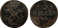 Hessen-Kassel Cu 3 Heller Friedrich II. 1760-1785 -