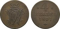 Hessen-Kassel Cu 4 Heller Wilhelm I. 1803-1821 -