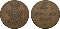 Hessen-Kassel Cu 4 Heller Wilhelm II. 1821-1847 -
