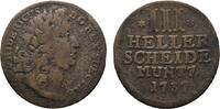 Hessen-Kassel Cu 3 Heller Friedrich I. 1730-1751 -