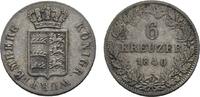 Württemberg 6 Kreuzer Wilhelm I. 1816-1864 -