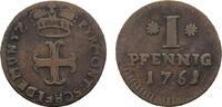 Waldeck Cu Pfennig Karl August Friedrich 1728-1763 -