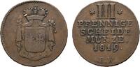 Waldeck Cu 3 Pfennig Georg Heinrich 1813-1845 -