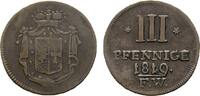 Waldeck Cu 3 Pfennig Georg Heinrich 1813-1845 -