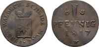 Waldeck Cu Pfennig Georg Heinrich 1813-1845 -