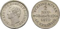 Neugroschen 1870 B Sachsen-Albertinische Linie Johann 1854-1873 Vorzüglich +