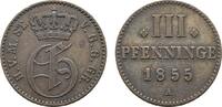 Mecklenburg-Strelitz Cu 3 Pfennig Georg 1816-1860 -