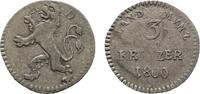 Hessen-Darmstadt 3 Kreuzer 1800 Ludwig X. 1790-1806 Kl. Stempelfehler, s... 18,00 EUR  zzgl. 3,00 EUR Versand